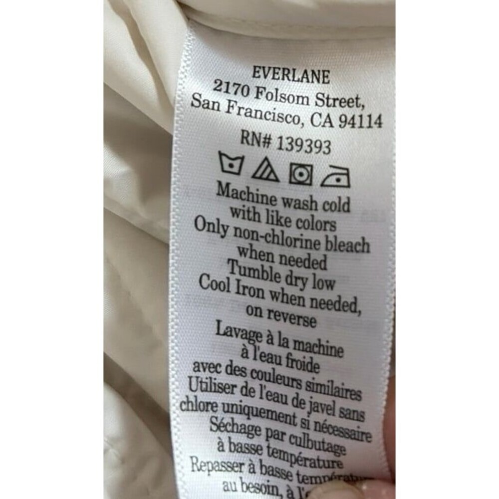 Everlane Ivory Cream Quilted Jacket XS Minimalist Button Front Coat - Picture 7 of 9